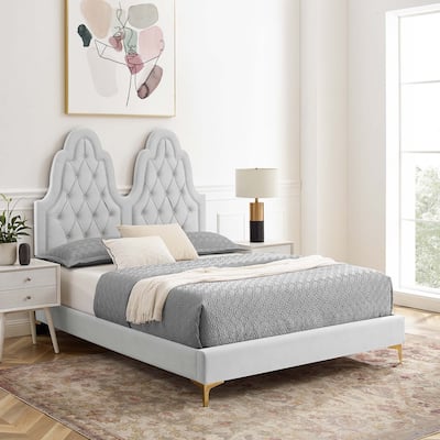 Alexandria Tufted Performance Velvet King Platform Bed
