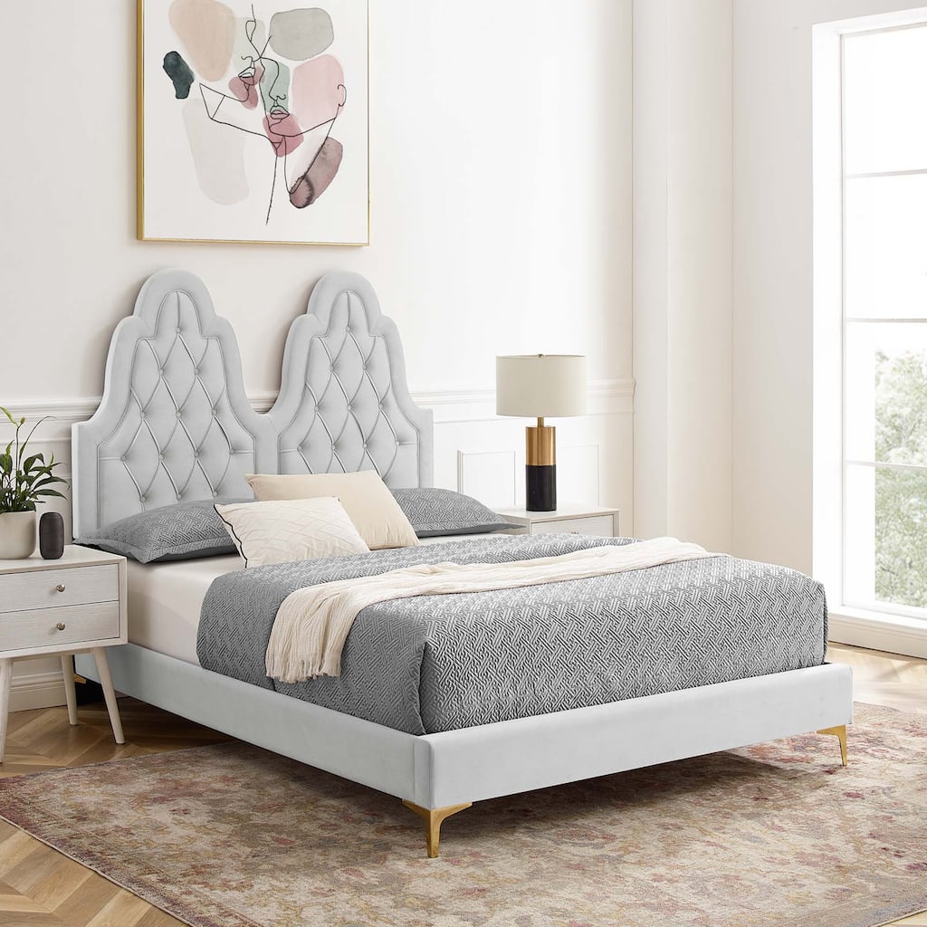 Alexandria Tufted Performance Velvet King Platform Bed