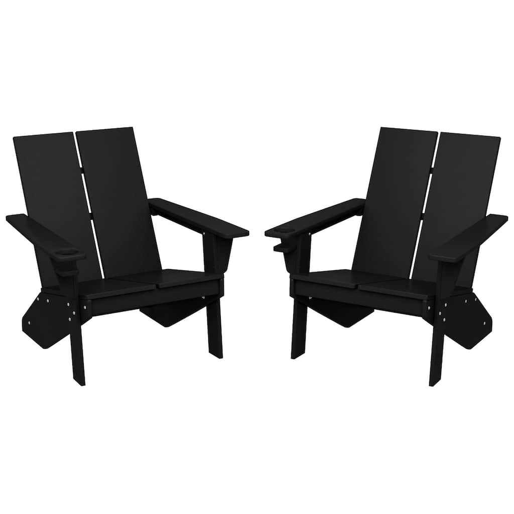 Coastin Modern Poly Adirondack Chair (Set of 2), Black