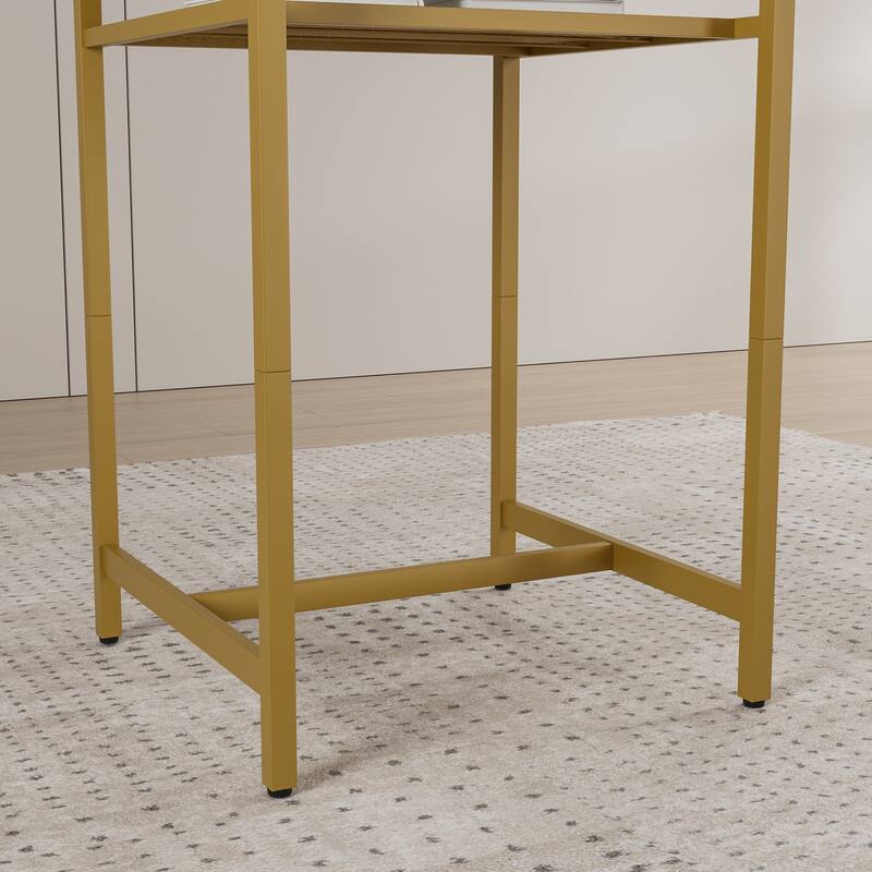 3-Piece Bar table set,equipped with 2 bar stools, with backrest and partition