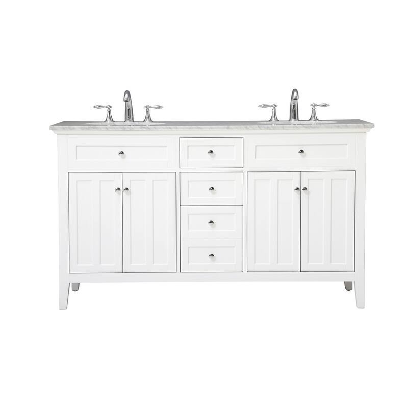 Modern 60" Double Bathroom Vanity Set - White