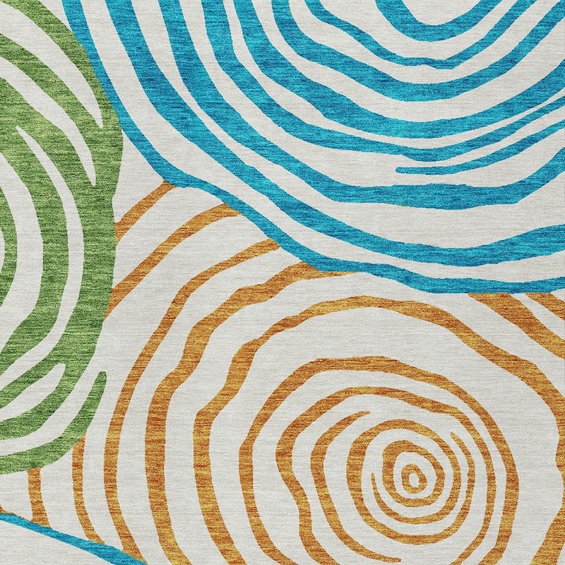 HomeRoots Abstract Transitional Rectangle Outdoor Rug