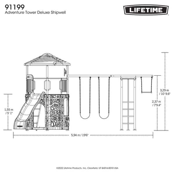 dimension image slide 1 of 2, Lifetime Adventure Tower Deluxe with Monkey Bars