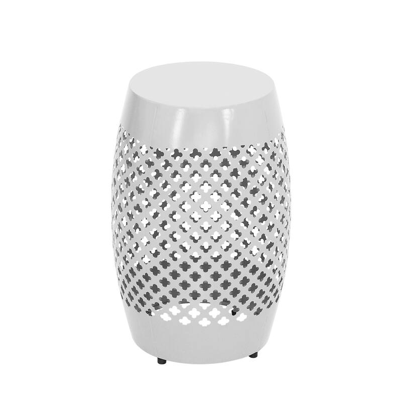 Maypex 18Inch H Geometric Cut Iron Side Table