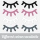 preview thumbnail 8 of 6, Walplus Pink Sleepy Eyes Cute Eyelashes Wall Sticker Nursery Decor