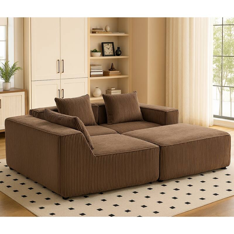Multi Person Modular Compression Sofa That Can Be Freely Combined - Brown