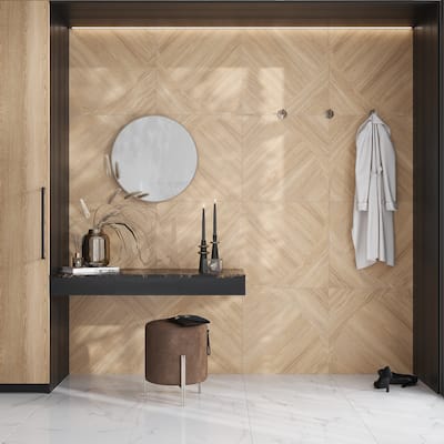 Bois 24x24 Honey Wood Porcelain Large Format Arch Wall and Floor Tile (11.63 sq ft/case) - 3 Pack