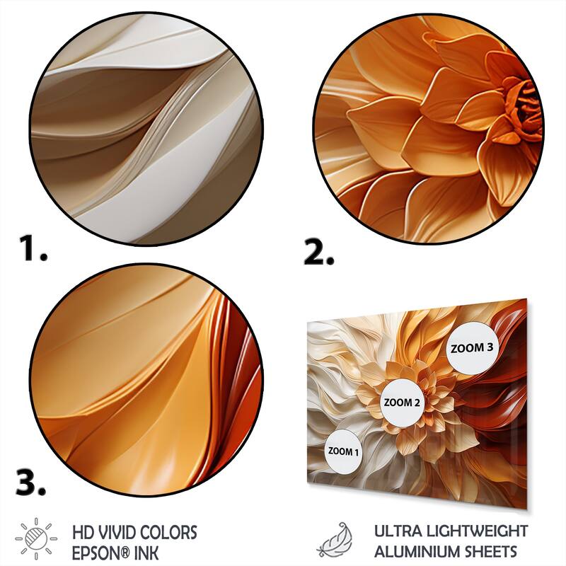 Designart "Sunlit Spiral" Abstract Spirals Metal Wall Art