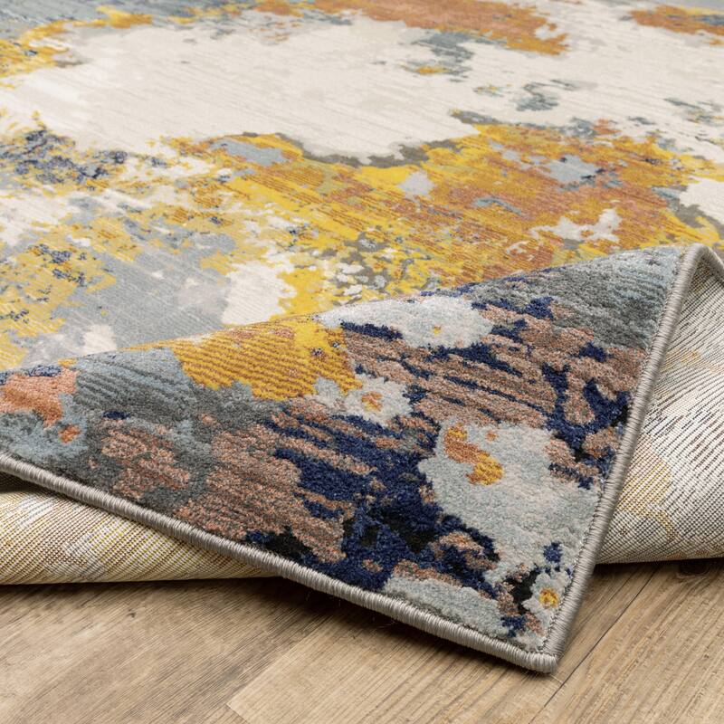 Style Haven Caldon Contemporary Abstract Yellow/Gold Area Rug
