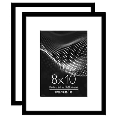 Americanflat Picture Frame with Mat - Modern Design, Shatter-Resistant Glass, Ideal for Home and Office Decor (2 Pack)
