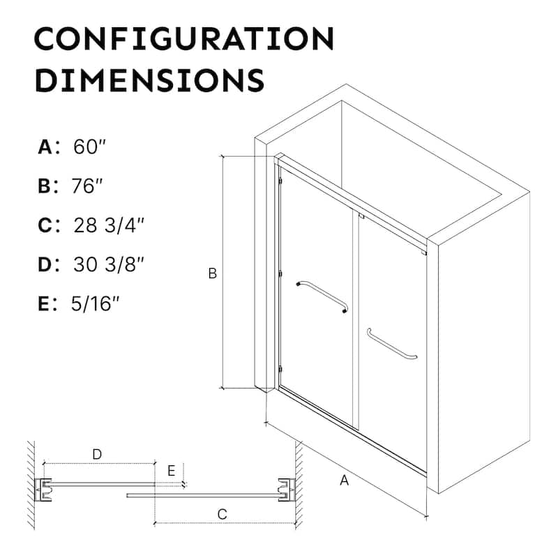 Framed Bypass Shower Door with Glass Panels