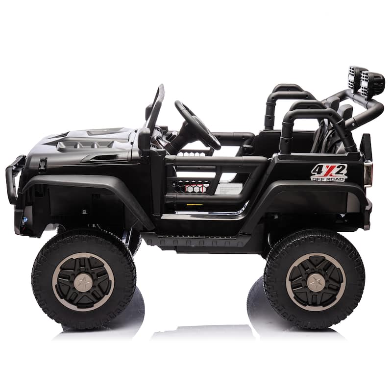 24V Two-Seater Kids Ride On Truck Car W/Parents Control,200w*2,Seat 20.28in W,Four-wheel Suspension,LED,2 independent seat belts