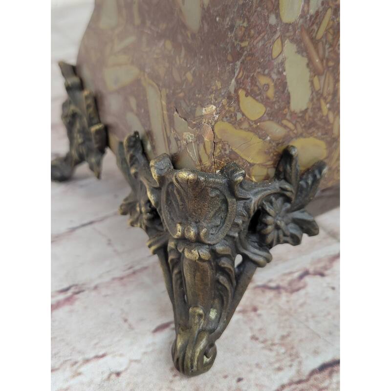 Figurative Bronze Marble French Clock Art Deco Sculpture Antique Reproduction Moreau