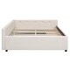 preview thumbnail 4 of 8, Linen Queen Size Upholstered Platform Bed with USB and 2 Drawers