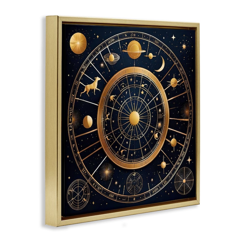 Stupell Astrology Zodiac Birth Chart Framed Floater Canvas Wall Art Design By Tabz Jones