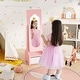 preview thumbnail 11 of 16, Costway Kids Vanity Set Princess Makeup Dressing Table & Chair Set - See Details