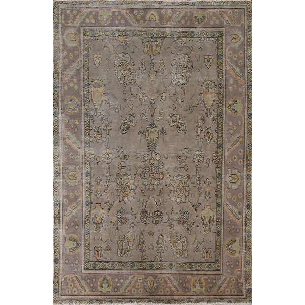 slide 1 of 20, Over-dyed Traditional Tabriz Persian Area Rug Hand-knotted Wool Carpet - 6'5" x 9'0"