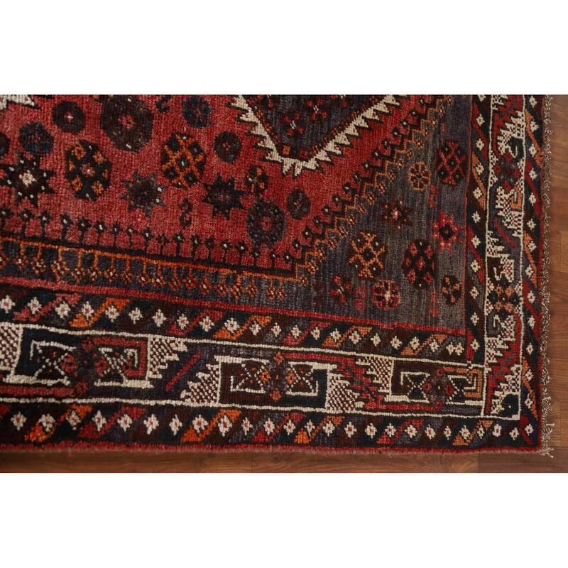 Qashqai Persian Vintage Area Rug Bedroom Handmade Wool Carpet - 4'5"x 6'11"