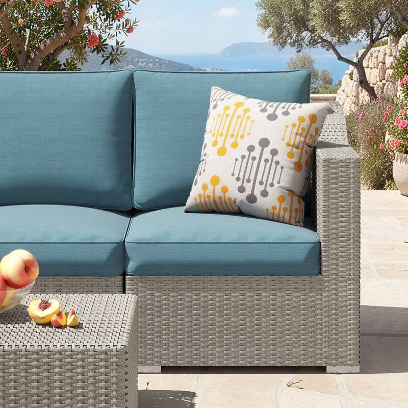 Corvus Martinka 4-Piece Outdoor Wicker Seating Set with Aluminum Frame