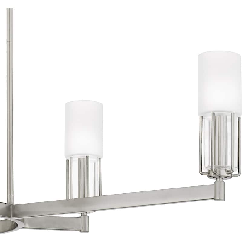 Cruz 6-Light Brushed Nickel Linear Chandelier