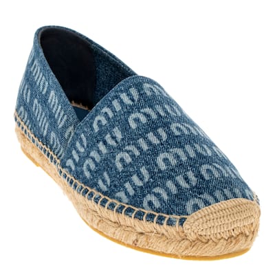 Miu Miu Denim Logo Espadrilles