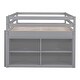 preview thumbnail 122 of 144, Twin/Full Size Low Loft Bed with Retractable Writing Desk and 4 Drawers, Wooden Loft Bedframe w/ Lateral Portable Desk & Shelves