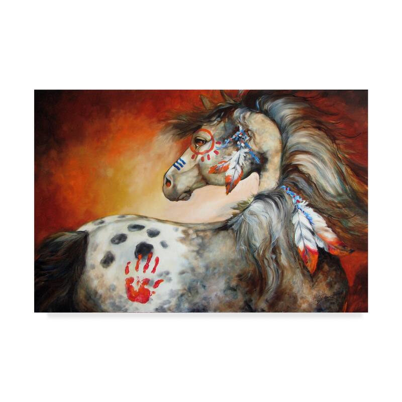 Marcia Baldwin '4 Feathers Indian War Pony' Canvas Art