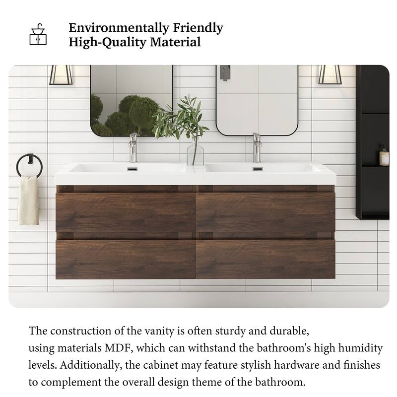 Floating Bathroom Vanity with two Resin Top