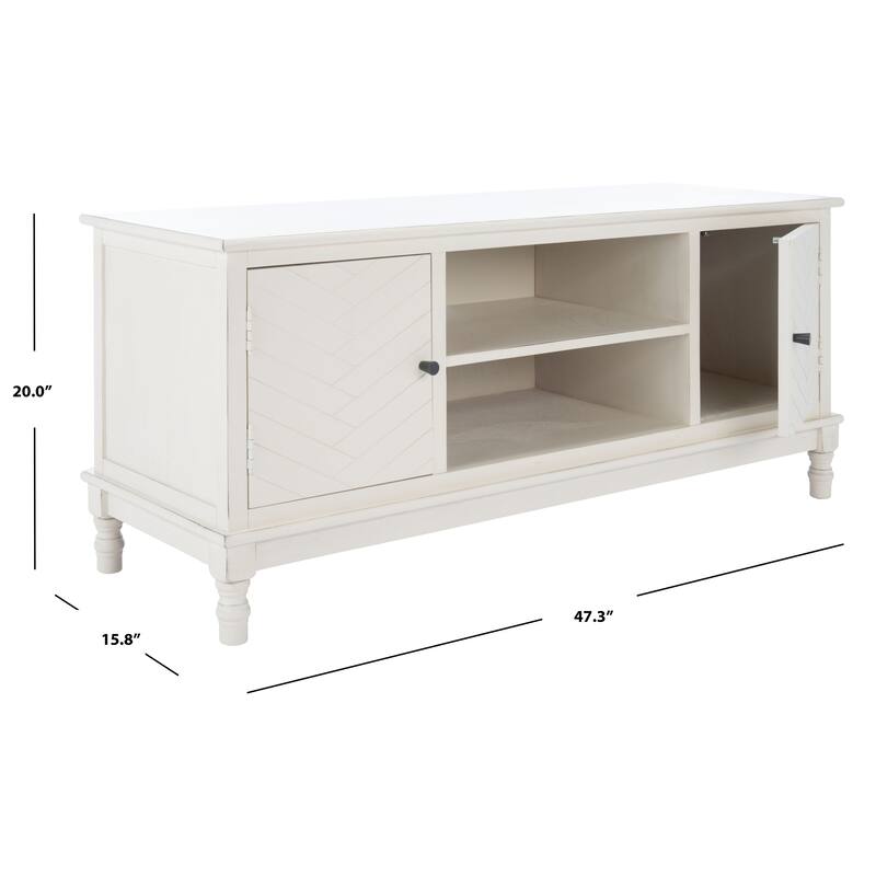SAFAVIEH Magnolia 2-Door 2-Shelf Storage TV Media Stand - 47.3" W x 15.8" L x 20" H