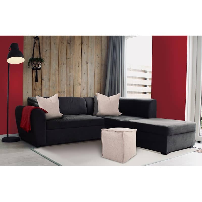 Allan Andrews Square Pouf Panama Sand