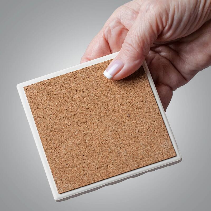Counterart Absorbent Stone Coasters - Linen Shells - Set of 4 - 4x4x2