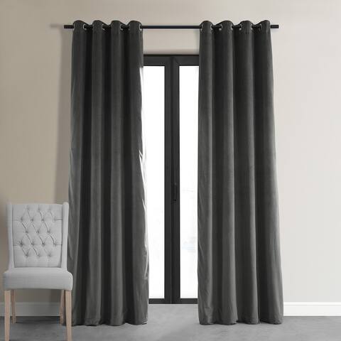 Exclusive Fabrics Signature Velvet Grommet 120-inch Blackout Curtain (1 Panel)