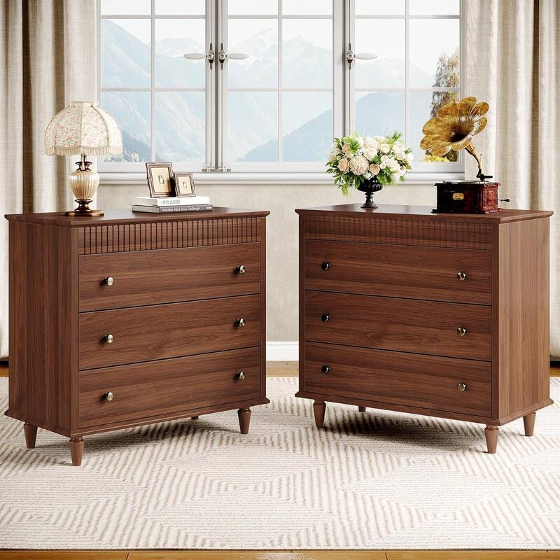 31.5" Oversized Nightstand with 3 Drawers, Storage End/Bedside Table for Bedroom & Home