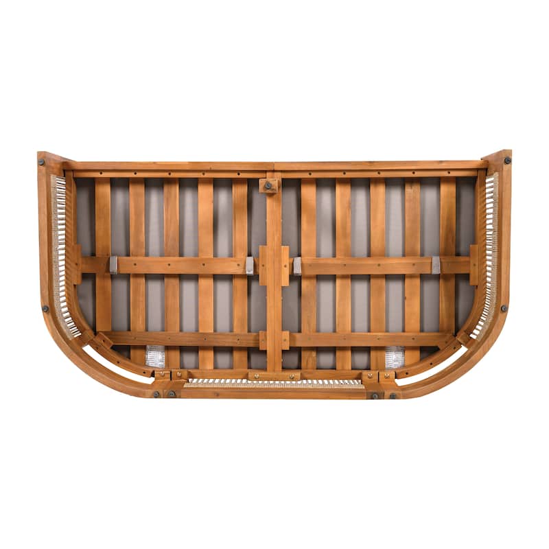 4-Piece Patio Seating Group w/ 2 Chairs, Loveseat & Table Premium Acacia Wood Outdoor Furniture Set