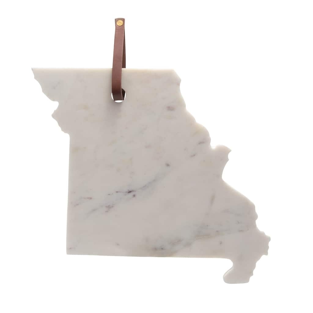 Lg Polished Marble "Missouri" Cutting Board - A - White