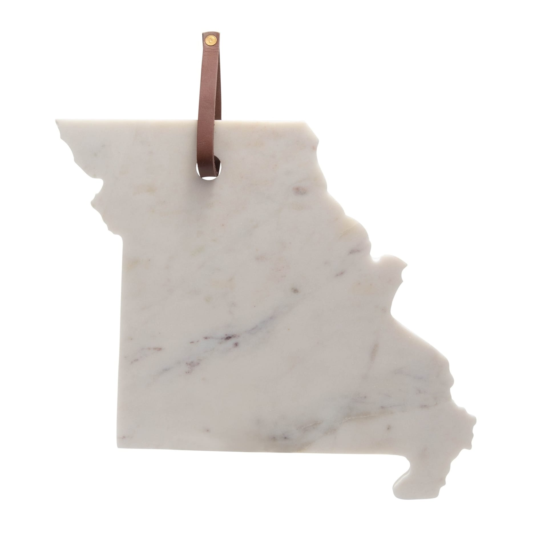 Lg Polished Marble "Missouri" Cutting Board - A - White