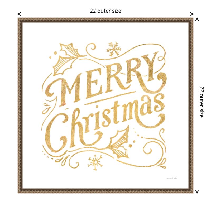 White and Bright Christmas IV by Danhui Nai Framed Canvas Wall Art Print - 22 x 22 in