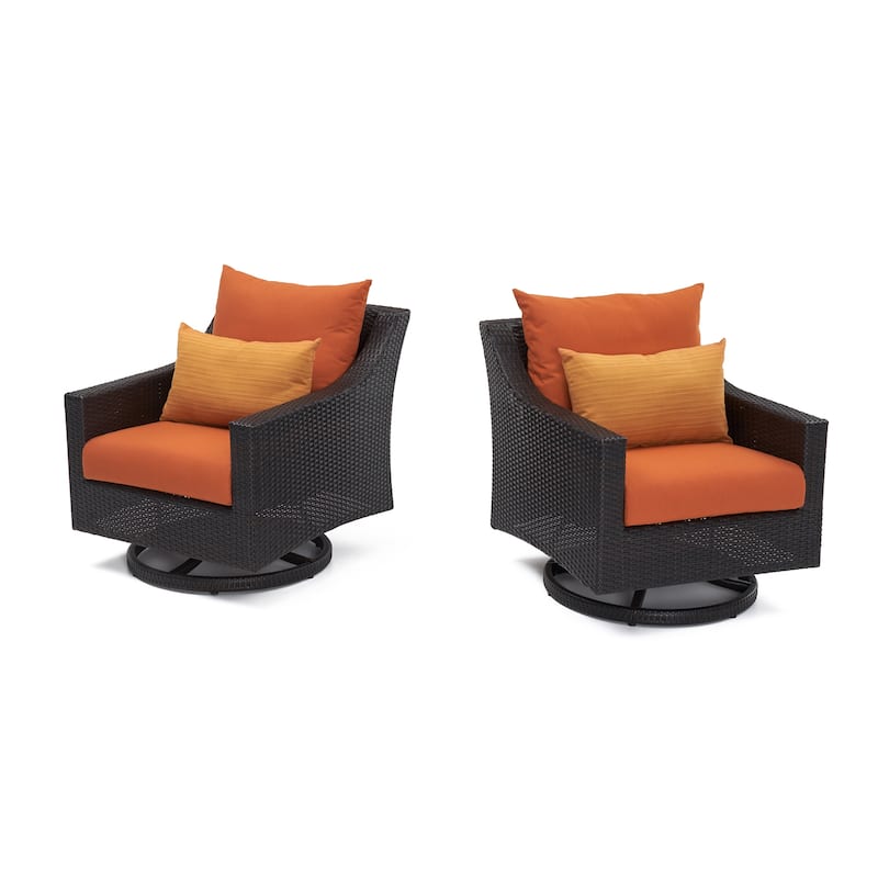 Deco 5 Piece Sunbrella Outdoor Patio Motion Fire Chat Set