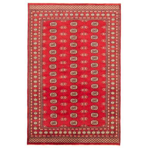 ECARPETGALLERY Hand-knotted Finest Peshawar Bokhara Dark Red Wool Rug - 6'0 x 9'1