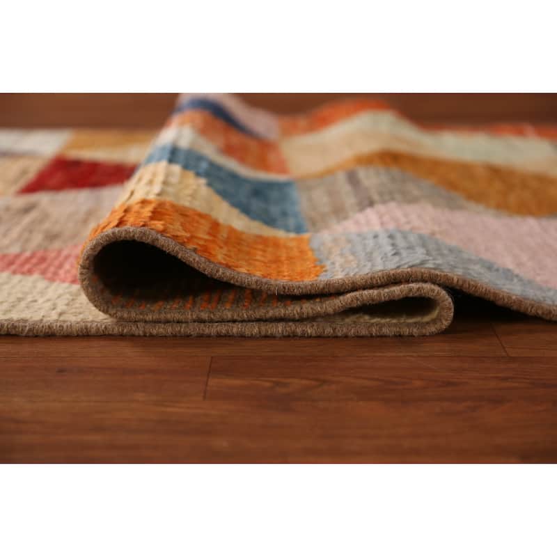 All-Over Trellis Moroccan Oriental Runner Rug Hand-Knotted Wool Carpet - 2'11" x 9'11"