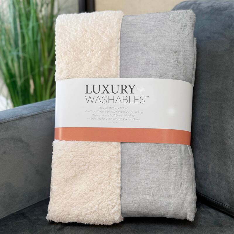 Premium Machine Washable Abstract Ombre Sherpa Throw Blanket
