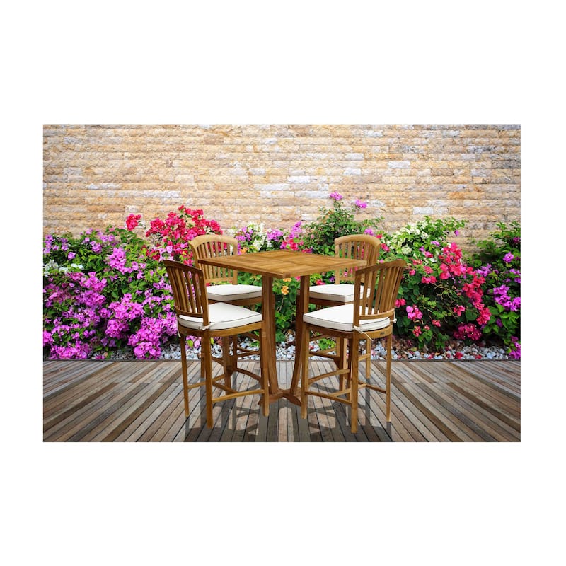 Chic Teak Orleans Teak Wood Indoor/ Outdoor Bar Stool Chair