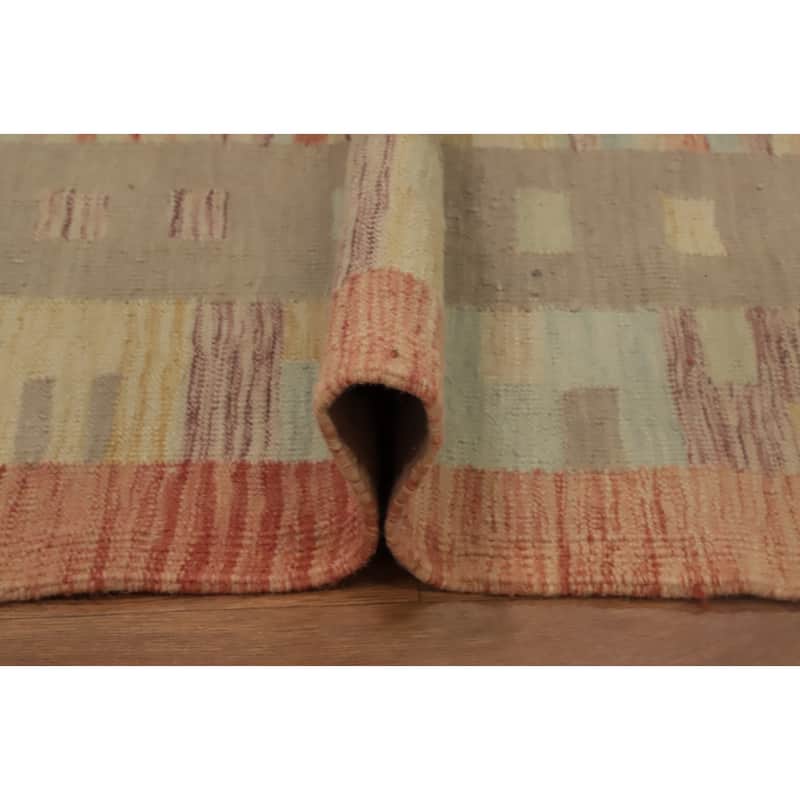 Hand Woven Oriental 100% Wool Carpet Southwestern Tribal Yellow & Gold Kilim Area Rug - 12' 2'' X 9' 5''