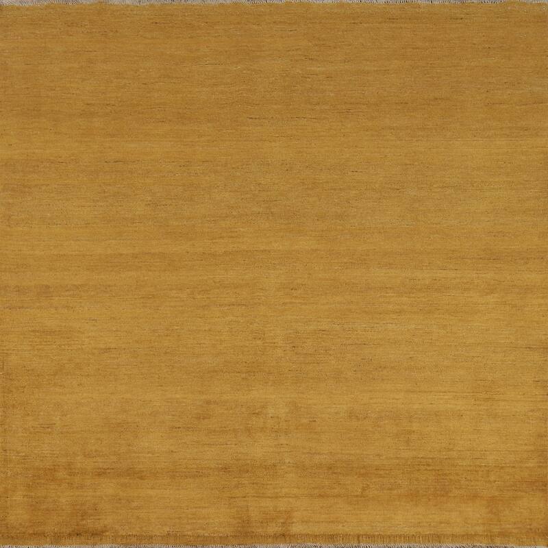 Yellow Gabbeh Oriental Square Area Rug Handmade Wool Carpet - 6'7" x 6'8"