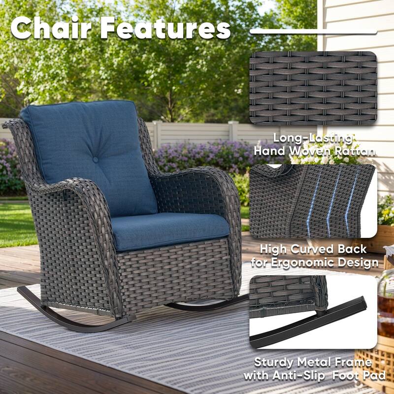 Patio Rocking Chair Outdoor Rocking Chairs Set of 2