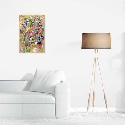 Wynwood Studio Canvas Abstract Lively City Yellow and Mustard Modern & Contemporary Wall Art Canvas Print