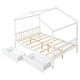 preview thumbnail 6 of 16, Natural Full Size House Platform Bed with Two Functional Drawers