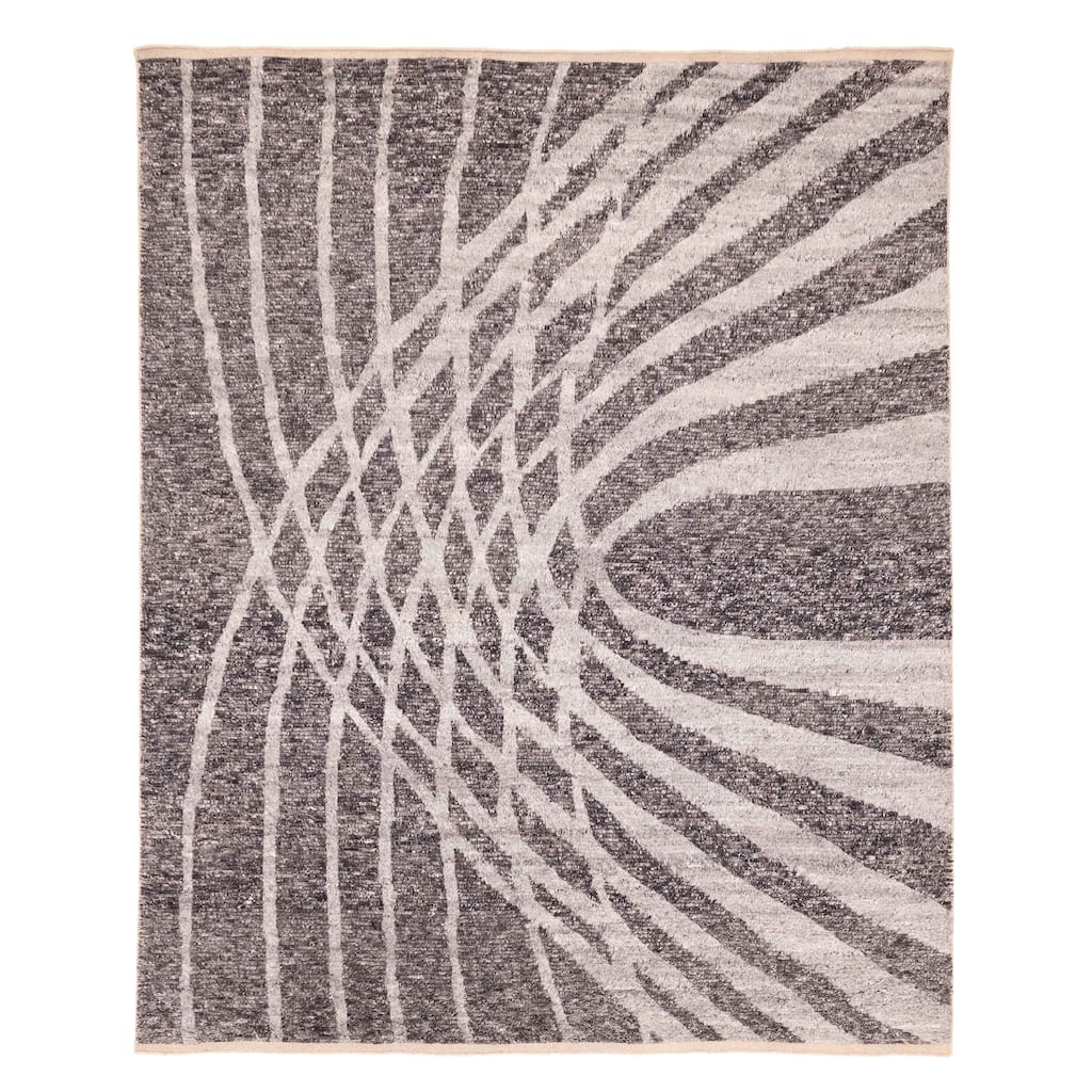 ECARPETGALLERY Hand-knotted Tangier Dark Grey Wool Rug - 8'2 x 10'0