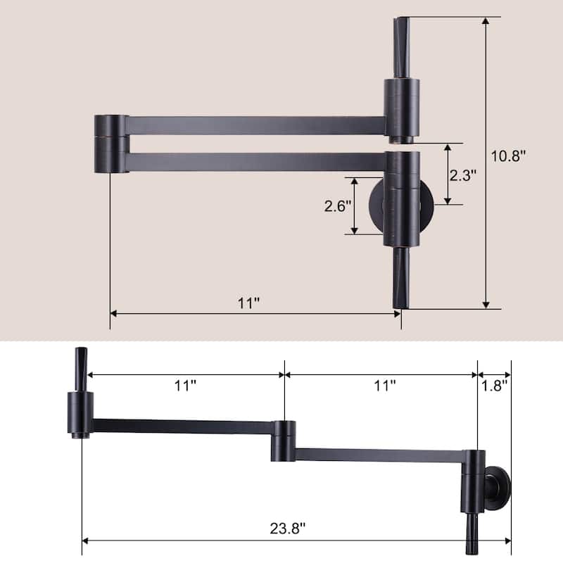 WOWOW Wall Mount Pot Filler Kitchen Faucet