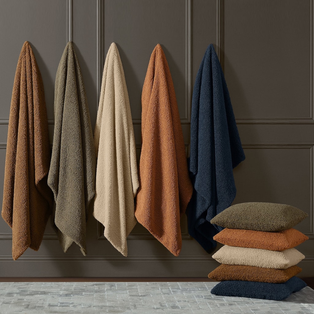 HiEnd Accents Teddy Textured Boucle Plush Throw Blanket